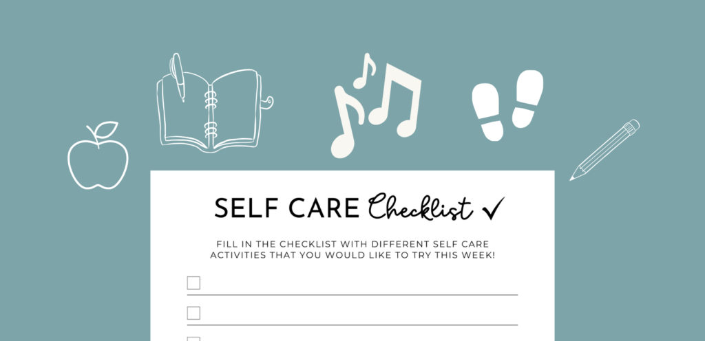 Printable Weekly Self Care checklist